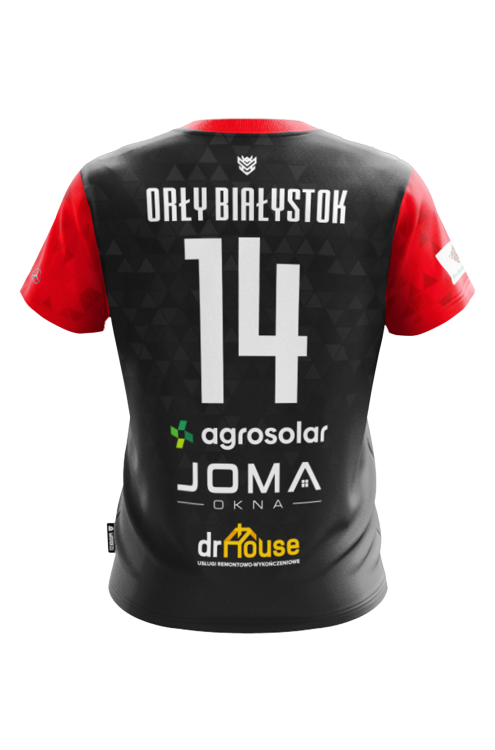 Orły Białystok Koszulka Męska czarno czerwona tył.png