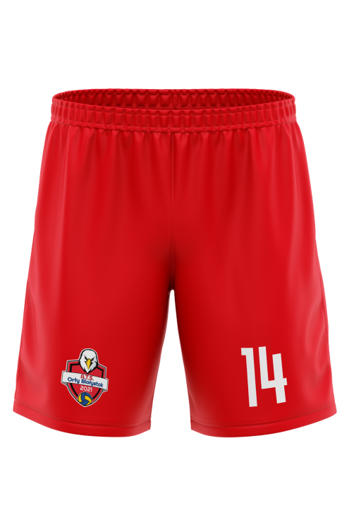 Orły Białystok Spodenki Męskie czerwone przód.png