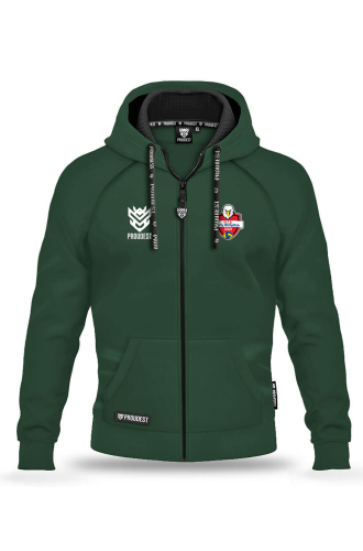 Bluza bawełniana rozpinana Orły Białystok zielona Przód.png