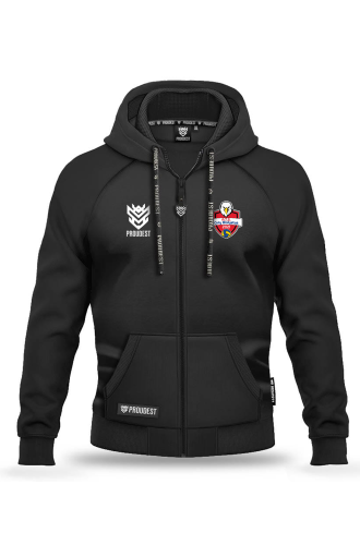 Bluza bawełniana rozpinana Orły Białystok czarna Przód.png