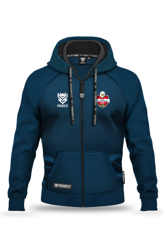 Bluza bawełniana rozpinana Orły Białystok granatowa Przód.png
