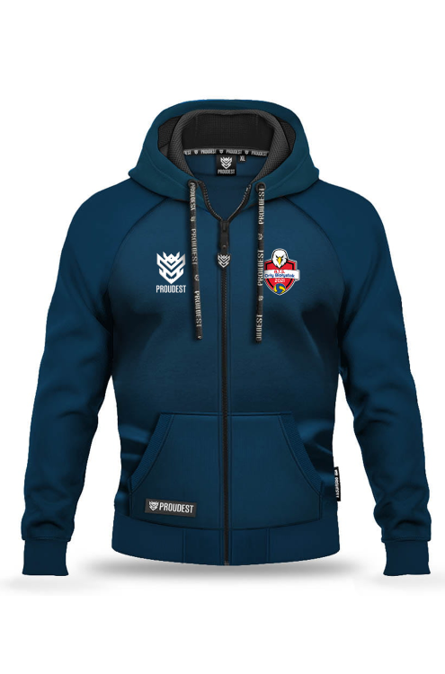 Bluza bawełniana rozpinana Orły Białystok granatowa Przód.png