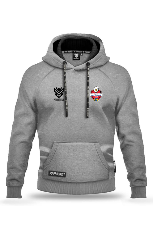 Bluza bawełniana kangurka Orły Białystok szara Przód.png