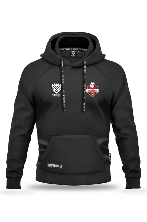 Bluza bawełniana kangurka Orły Białystok czarna Przód.png
