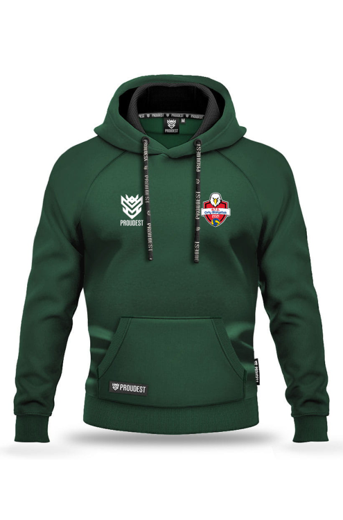 Bluza bawełniana kangurka Orły Białystok zielona Przód.png
