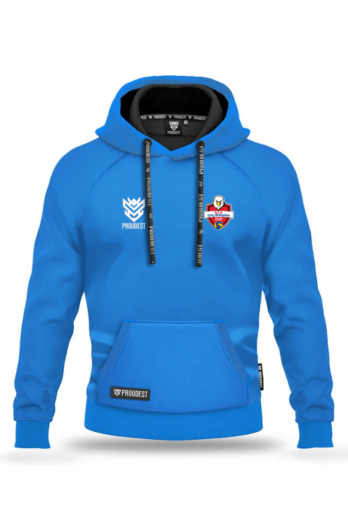 Bluza bawełniana kangurka Orły Białystok niebieska Przód.png