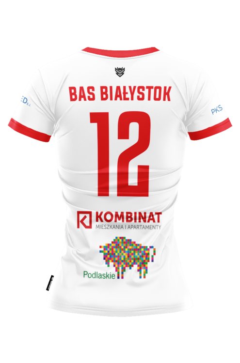 Koszulka BAS Białystok 2025 2026 biała damska Tył.png
