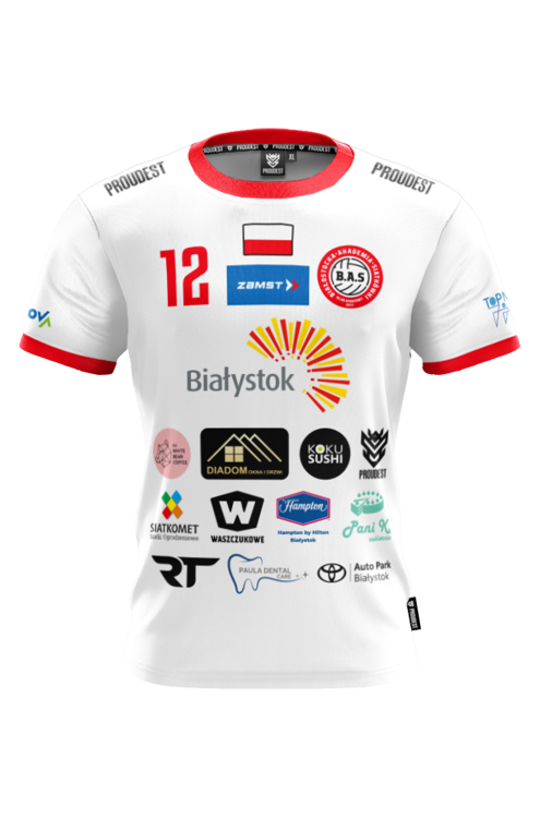 Koszulka BAS Białystok 2025 2026 biała męska Przód.png