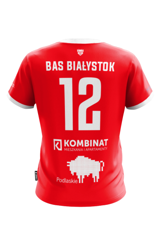 Koszulka BAS Białystok 2025 2026 czerwona męska Tył.png