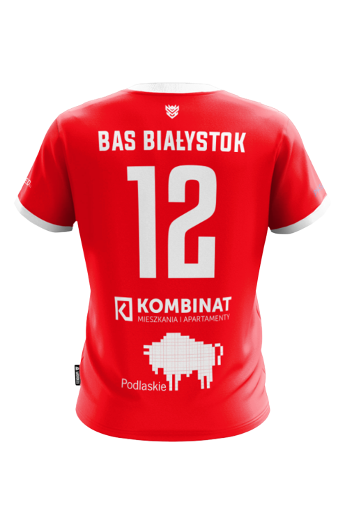 Koszulka BAS Białystok 2025 2026 czerwona męska Tył.png