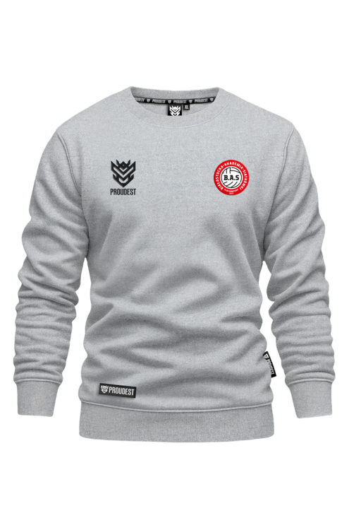 Bluza BAS Białystok klasyczna szara Przód.png